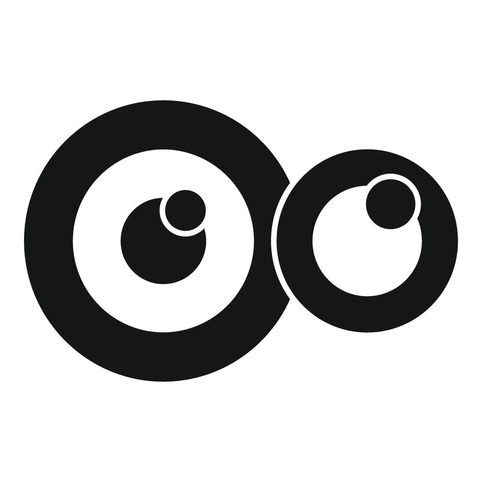 Oxygen molecule icon showing two atoms with nucleus and electrons vector