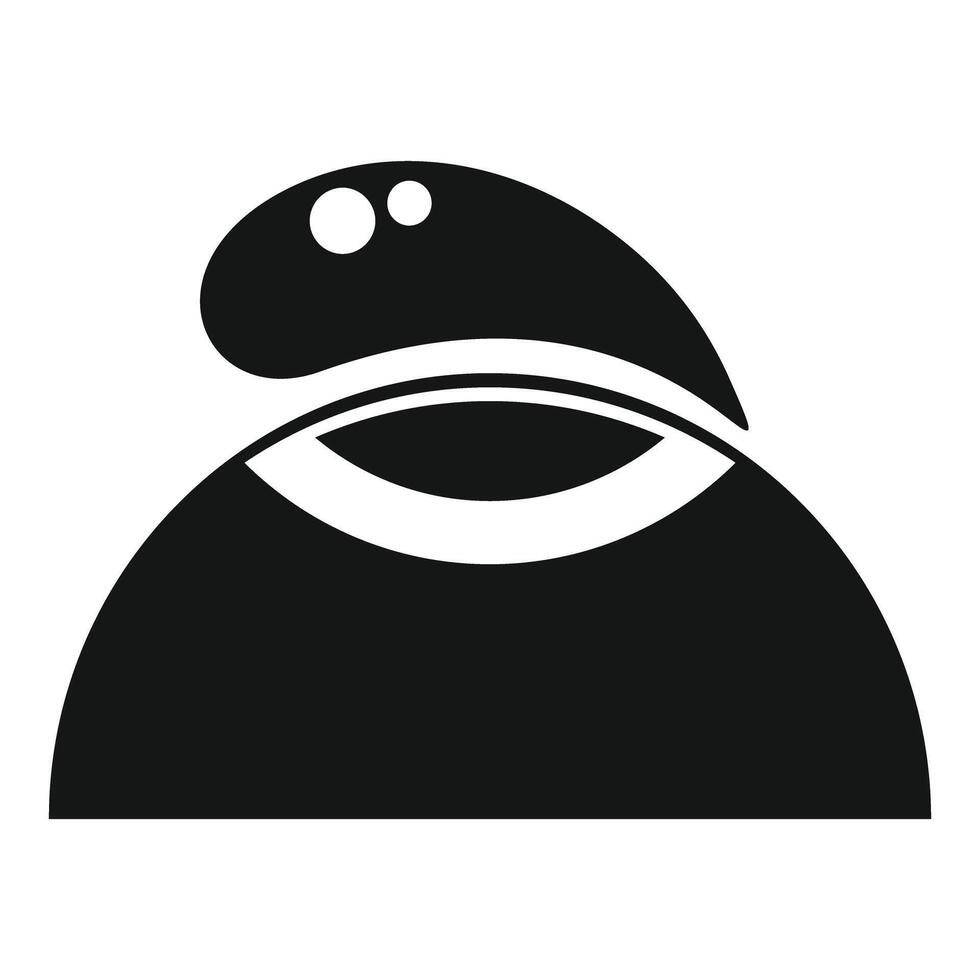 Black and white abstract eye logo looking up vector