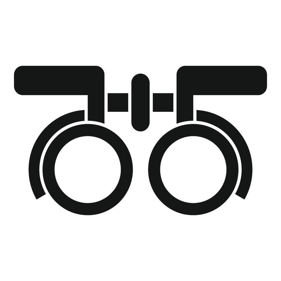 Trial frame being used for eyesight examination vector