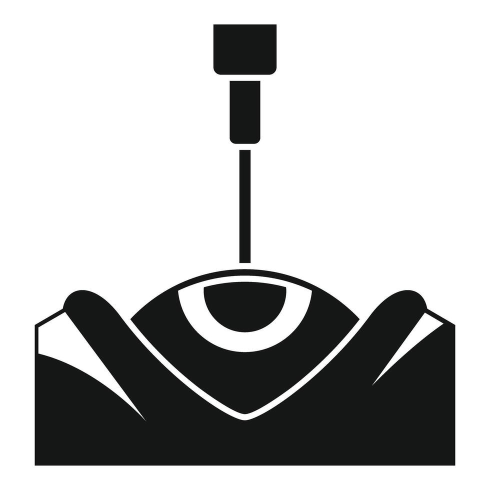 Laser eye surgery correcting vision during operation vector