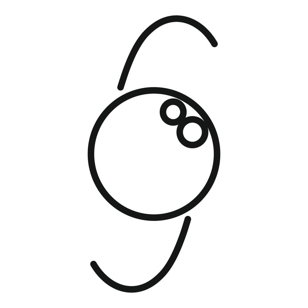 Atom structure icon with electrons orbiting around nucleus vector