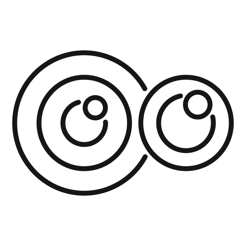 Oxygen molecule structure icon representing two oxygen atoms double bond sharing electrons vector