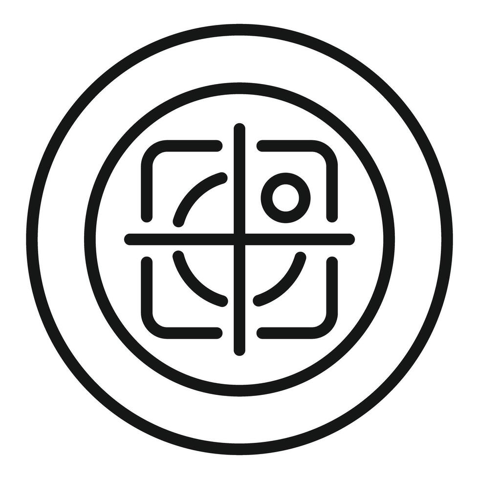 Sniper scope focusing on target with crosshair and circle aiming sign vector