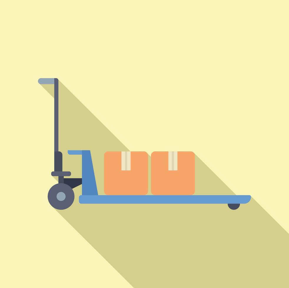 Hand truck carrying two cardboard boxes for delivery service vector