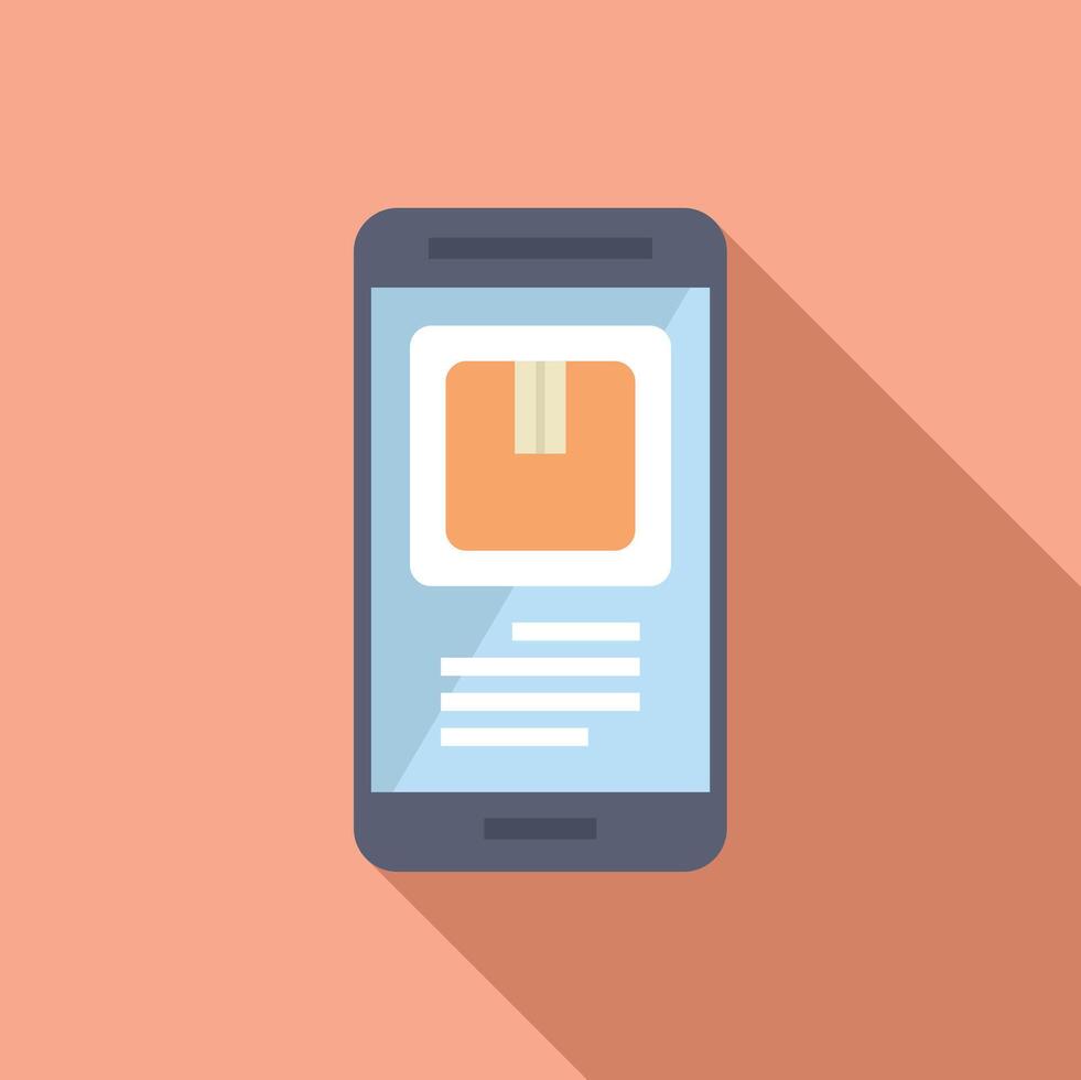 Smartphone showing parcel tracking app, delivery service and logistics concept vector