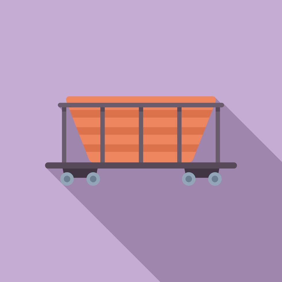 Empty mining cart standing on rails illustration vector