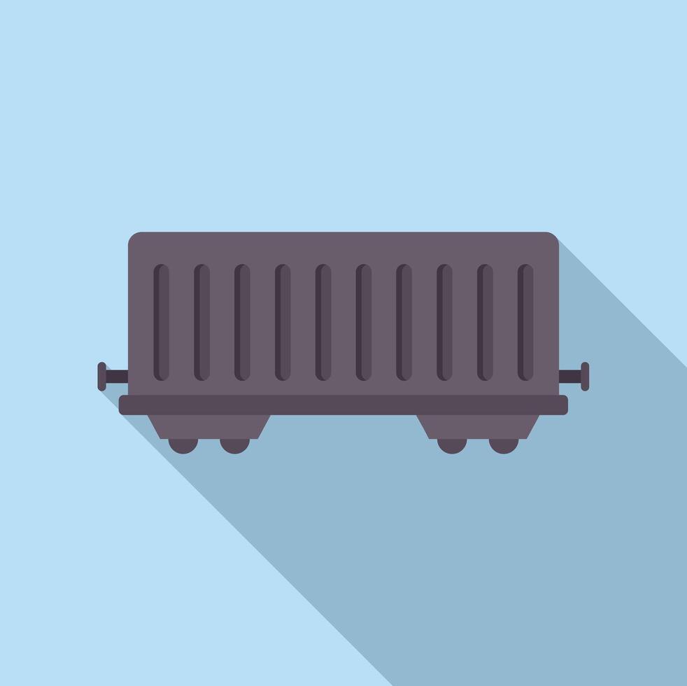 Empty covered freight wagon standing on rails for transportation of goods vector