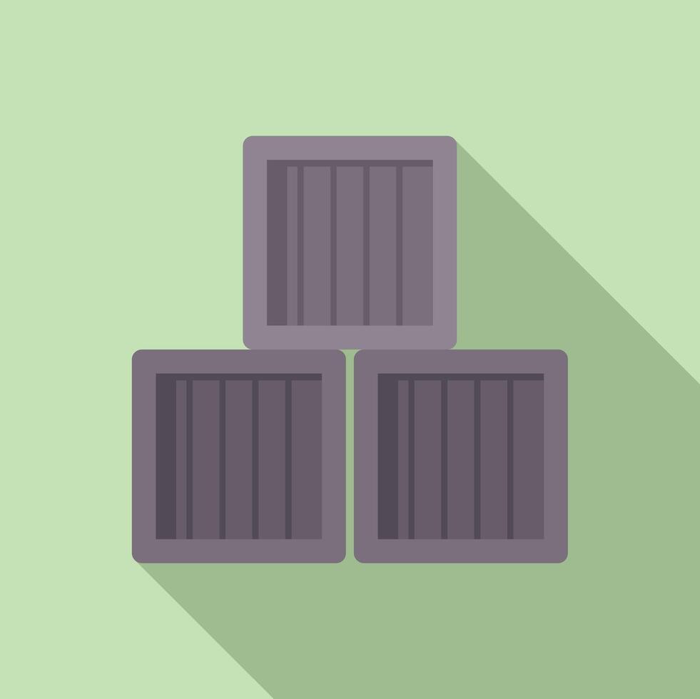 Stack of three wooden crates for shipping and storage vector