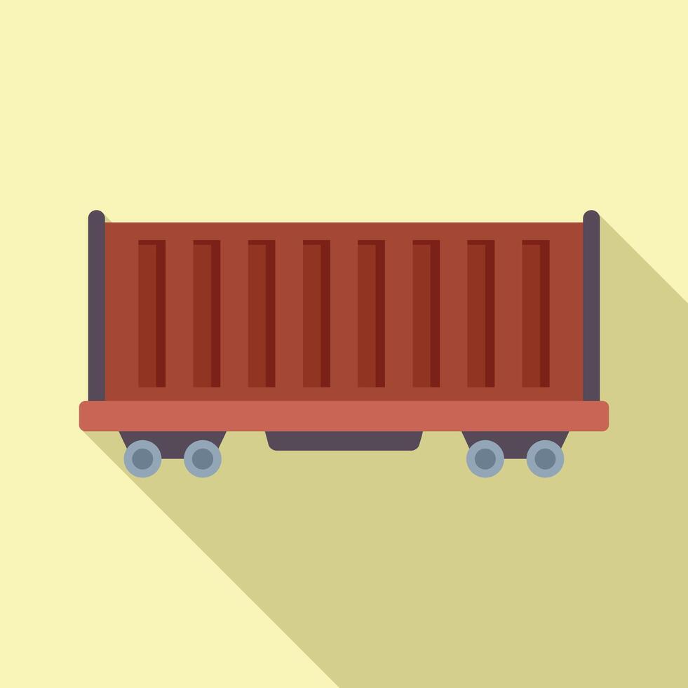 Cargo train wagon delivering freight container vector