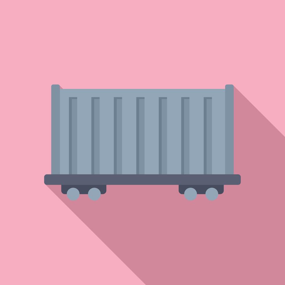 Train wagon carrying a shipping container for cargo transport logistics vector