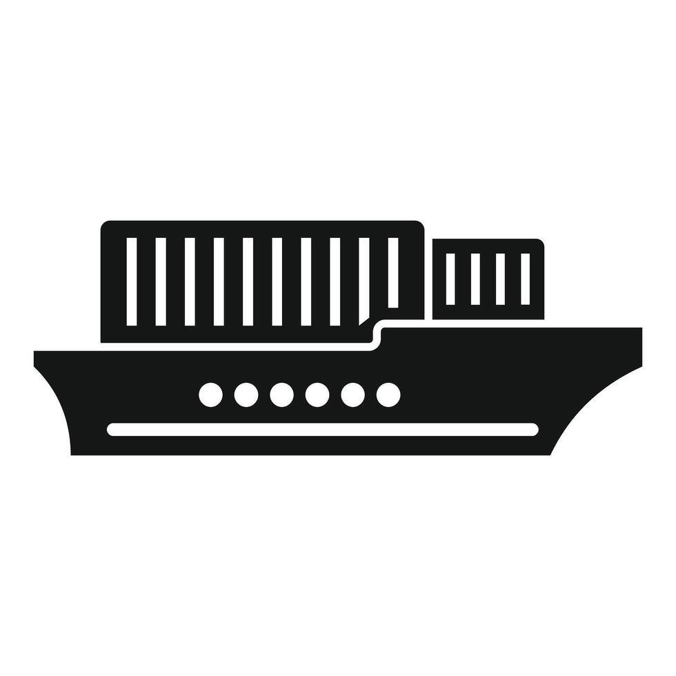 Cargo ship carrying container for delivery service icon vector