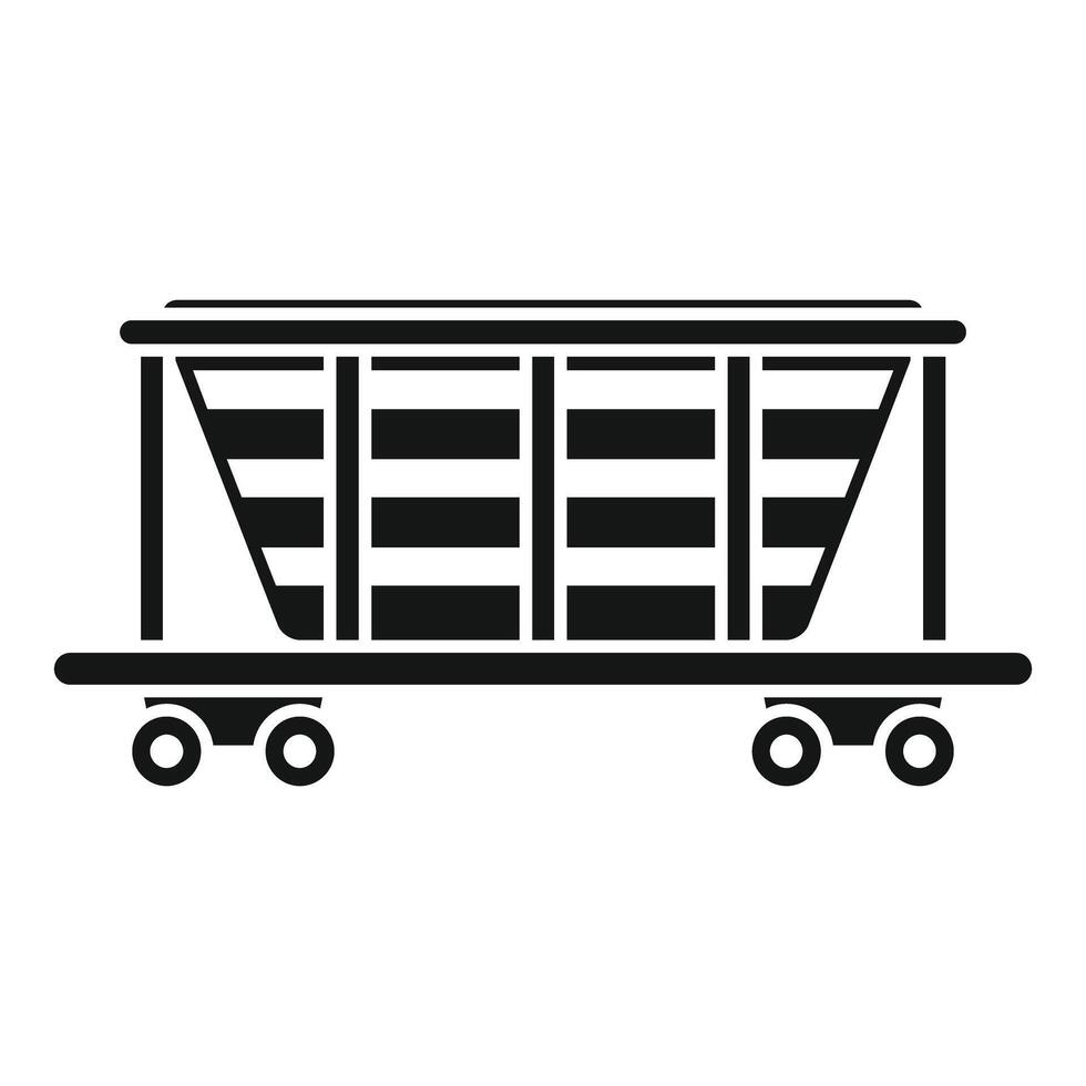 Open freight wagon standing on rails for coal transportation vector