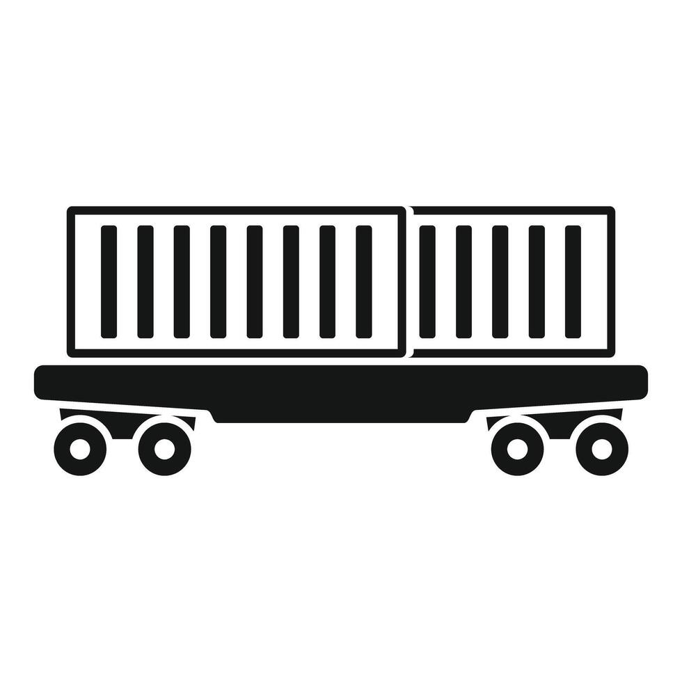 Cargo platform with two containers standing on wheels for transportation vector