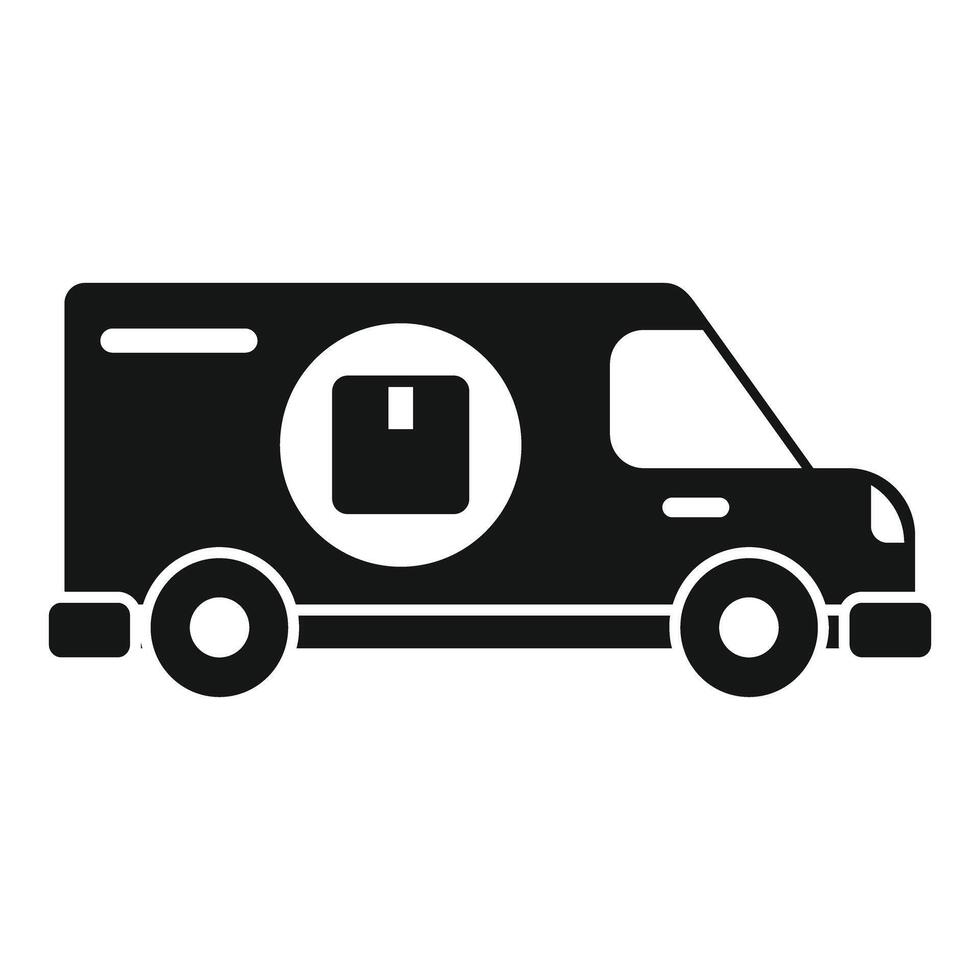 Delivery truck icon showing a parcel being transported vector