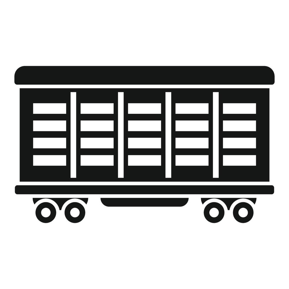 Freight wagon with closed doors standing on railway vector