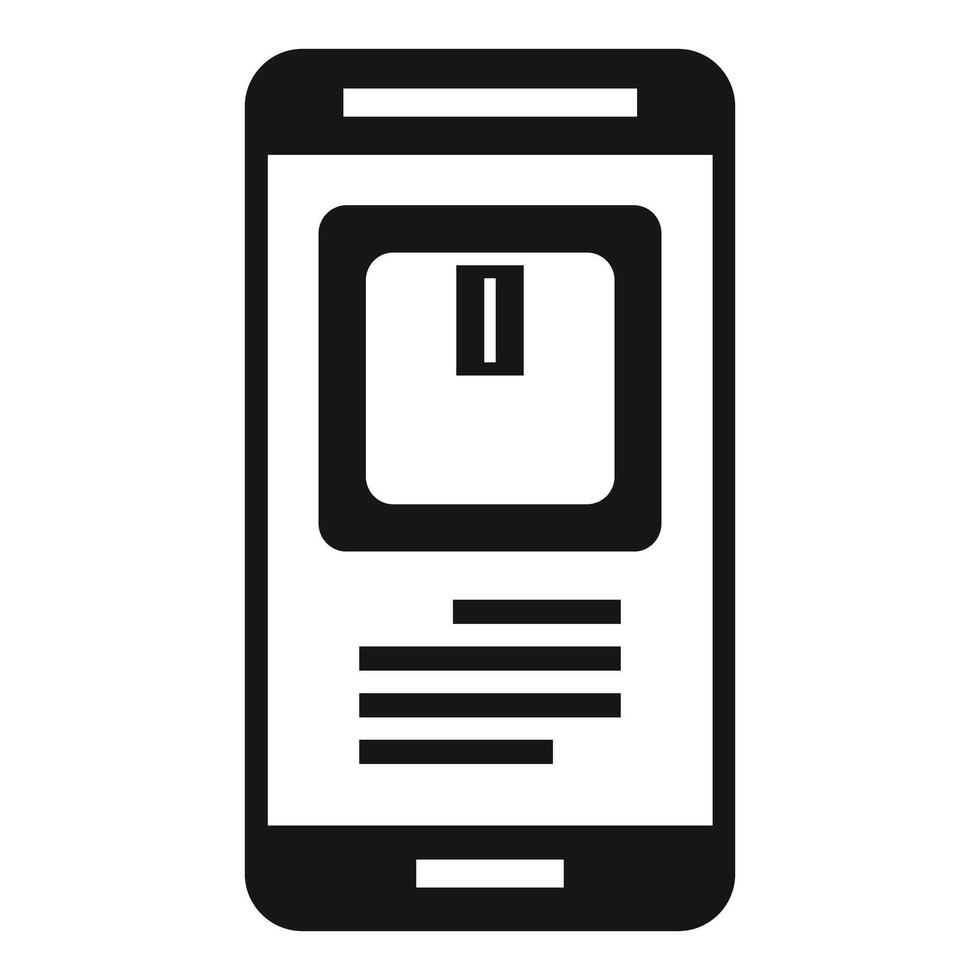 Smartphone is showing parcel tracking app icon vector