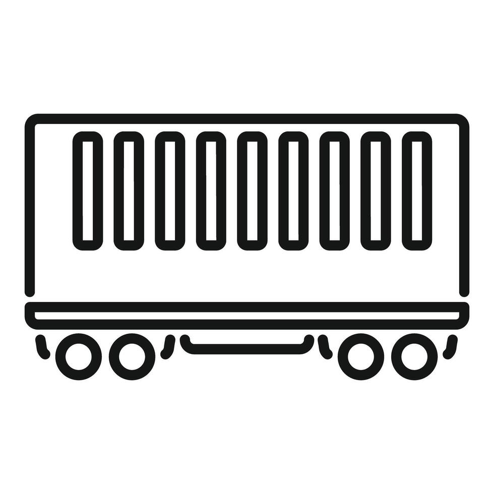 Train wagon carrying intermodal container for cargo transportation vector