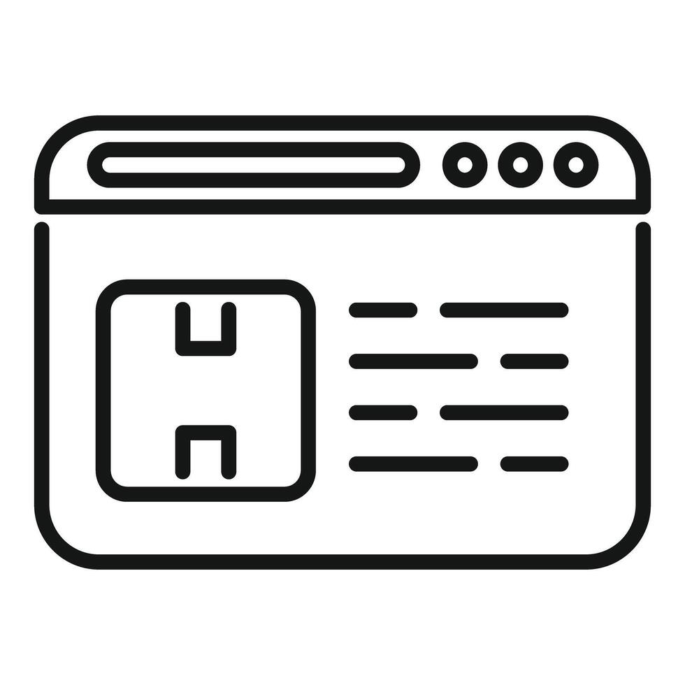 Online shop website interface showing ordered parcel tracking information vector