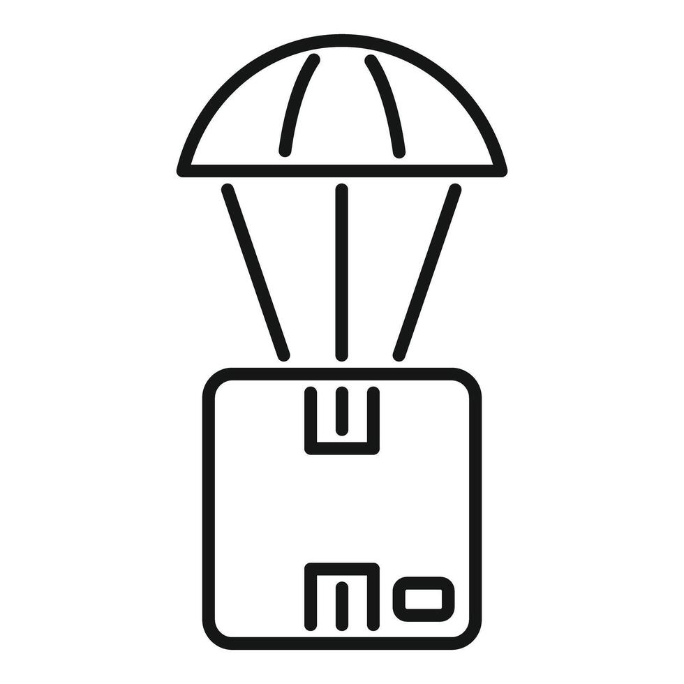 Delivery service is dropping a package with a parachute icon vector
