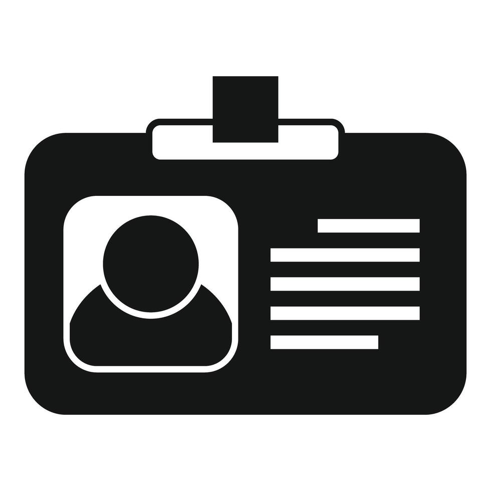 Personal identification card with photo and text is hanging vector