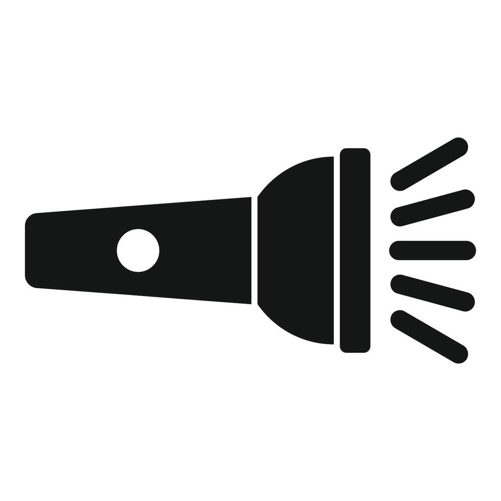 Flashlight shining light beam simple icon vector