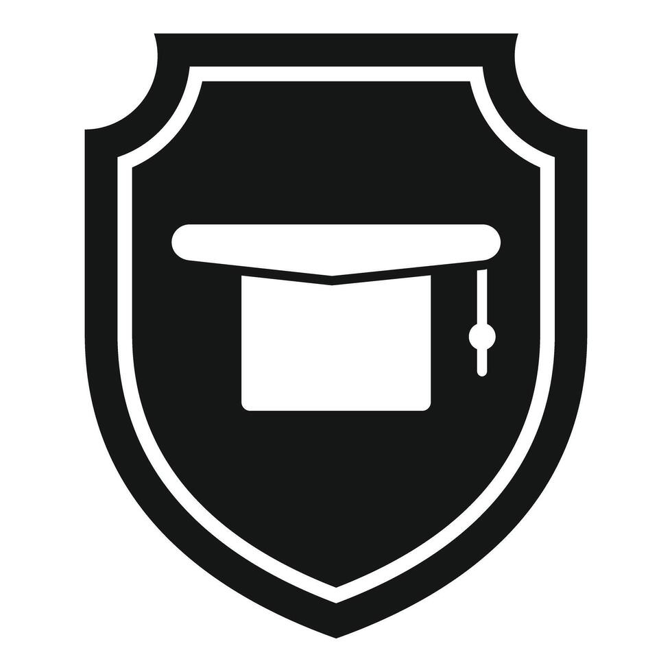 Graduation cap icon showing education security and success vector