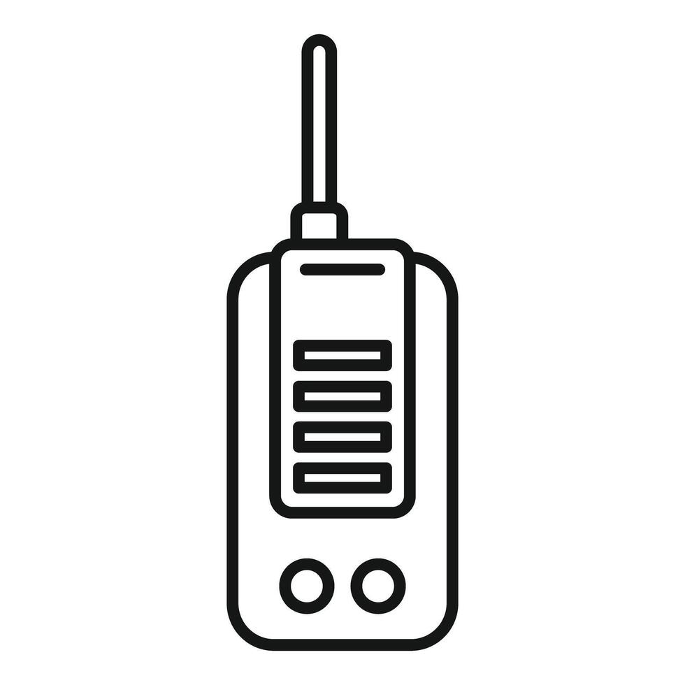 Walkie talkie line icon showing communication device vector