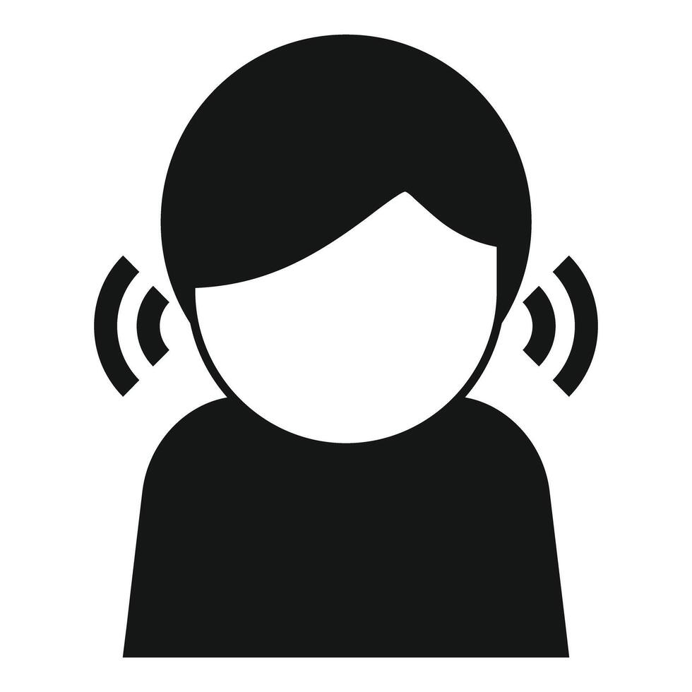 Listening person icon showing hearing and sound vector