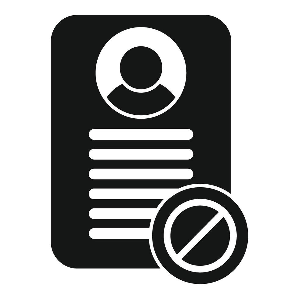 Access denied user profile with stop sign icon glyph vector