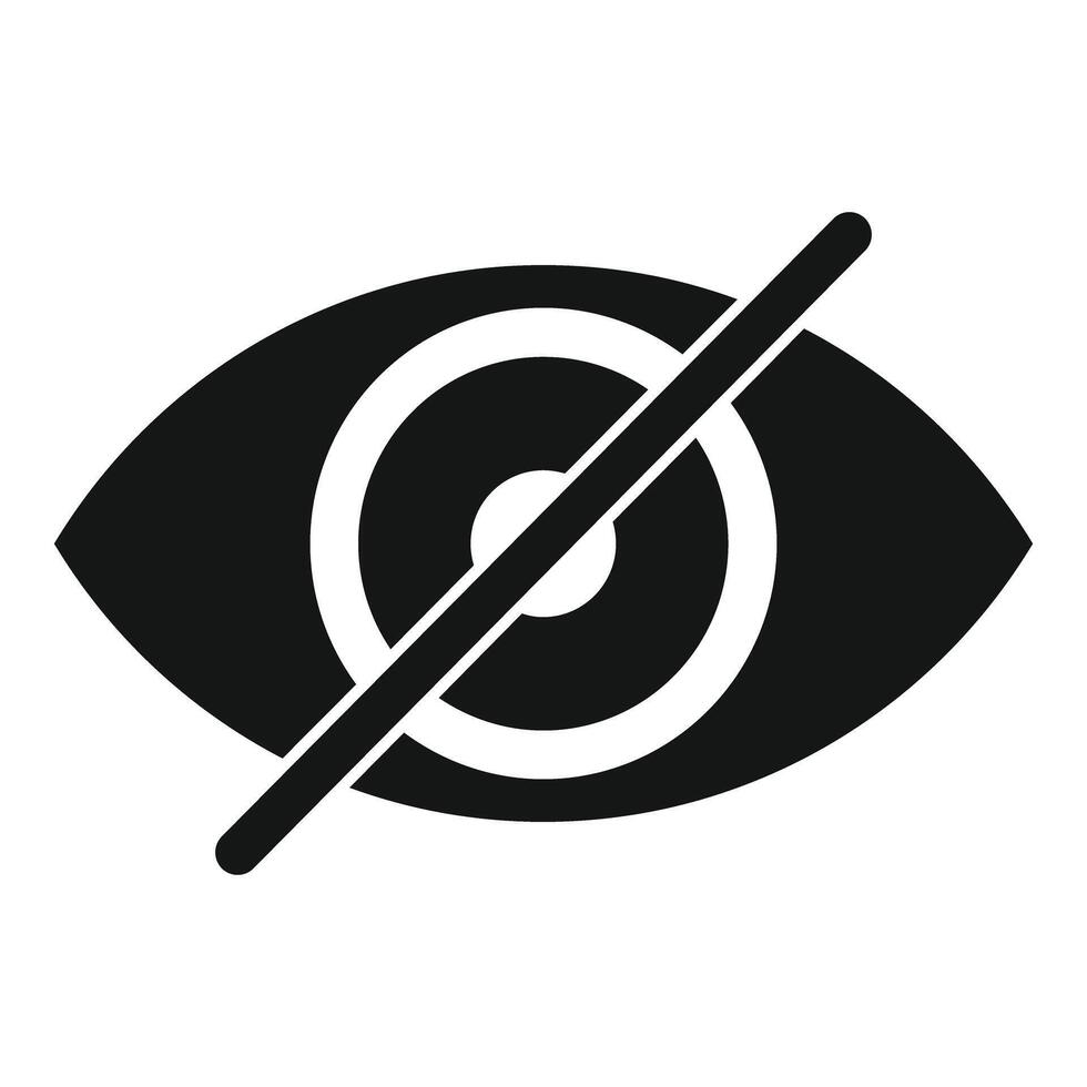 Crossed eye showing blind concept icon vector