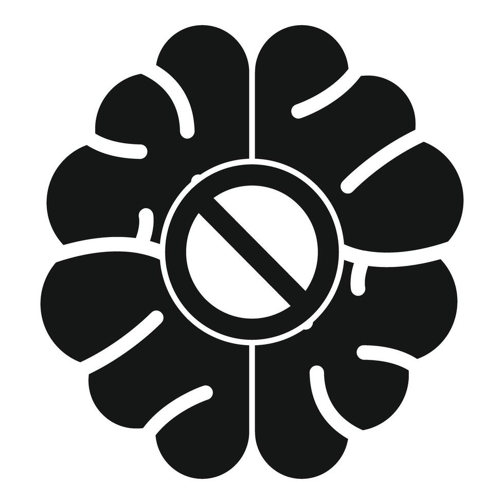 Stop thinking icon showing forbidden thought process vector