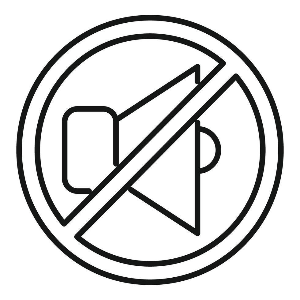 No sound sign indicating silence zone with sound off symbol vector