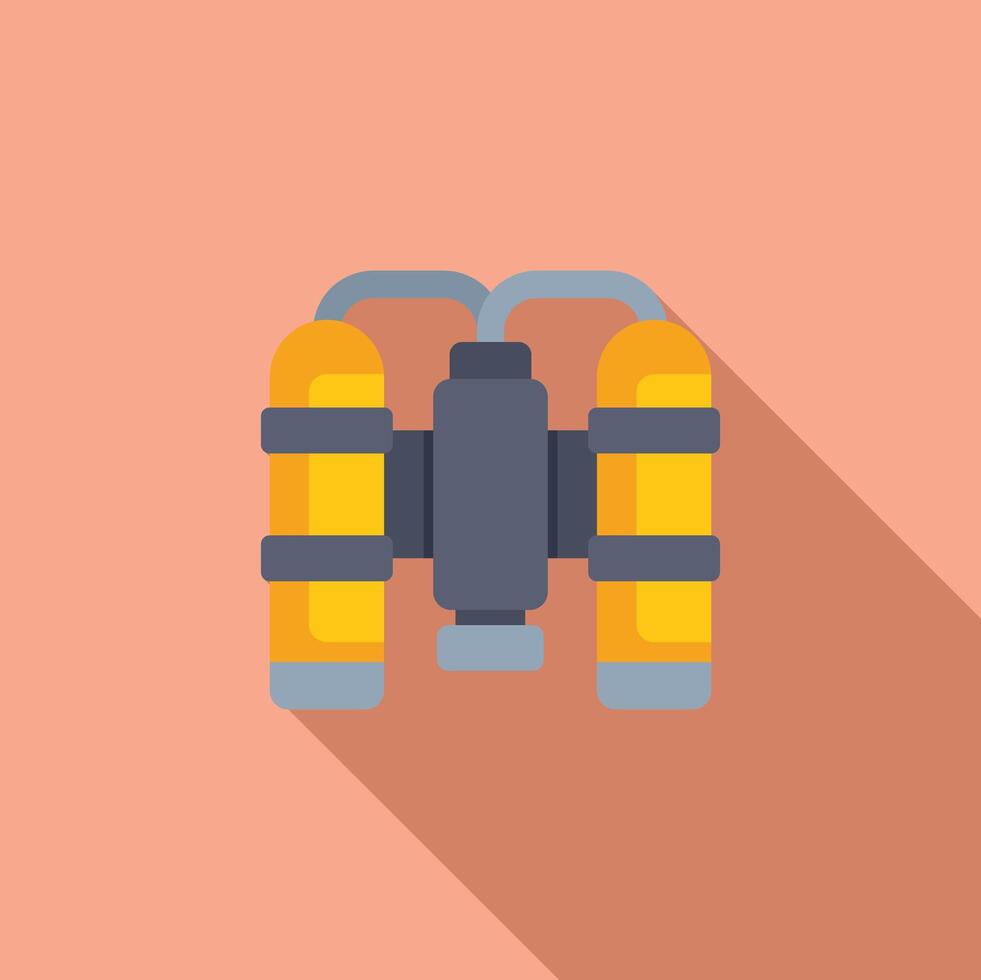 Double tank aqualung for professional scuba diving vector