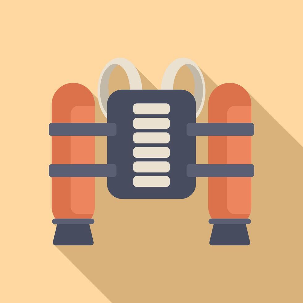 Astronaut equipment backpack for space exploration and oxygen supply vector