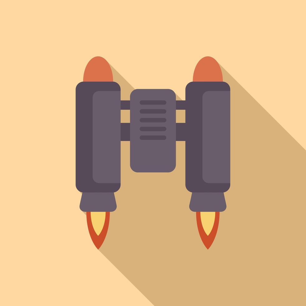 Jetpack is flying forward generating thrust for flight vector