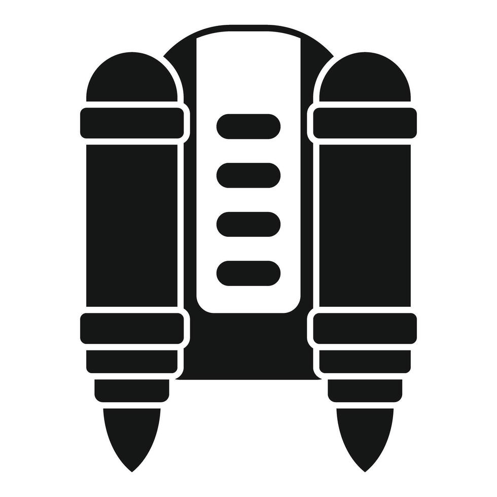 Jetpack launching with fire for boosting in air vector