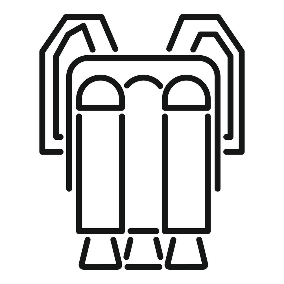 Space module landing with retro rocket engines vector