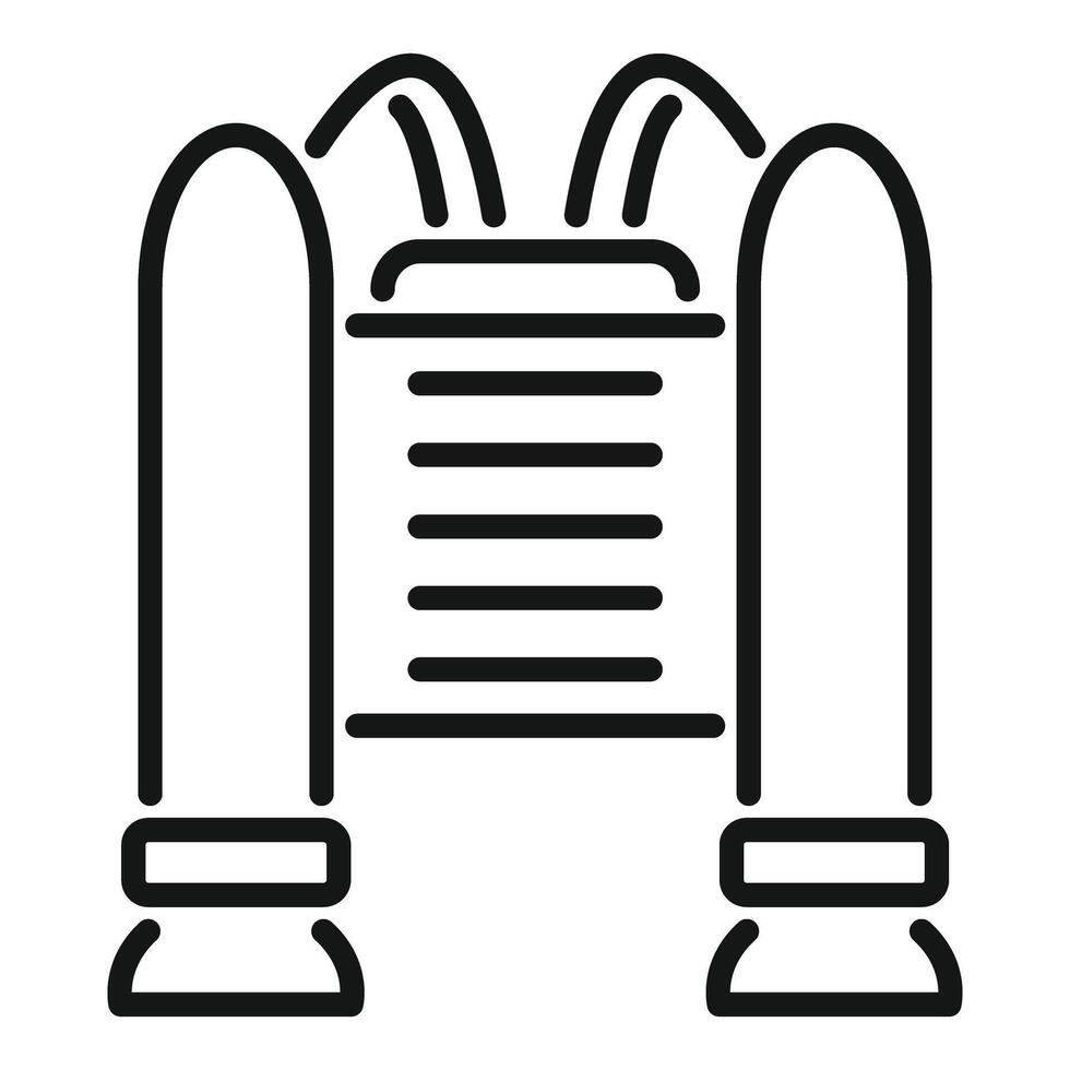 Modern double waterfall fountain with two pillars icon vector