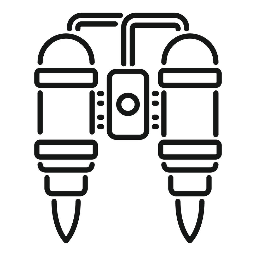 Jetpack with two tanks fuel system for personal flight vector