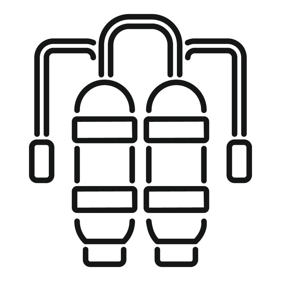 Pair of oxygen tanks with regulators for scuba diving and underwater exploration vector