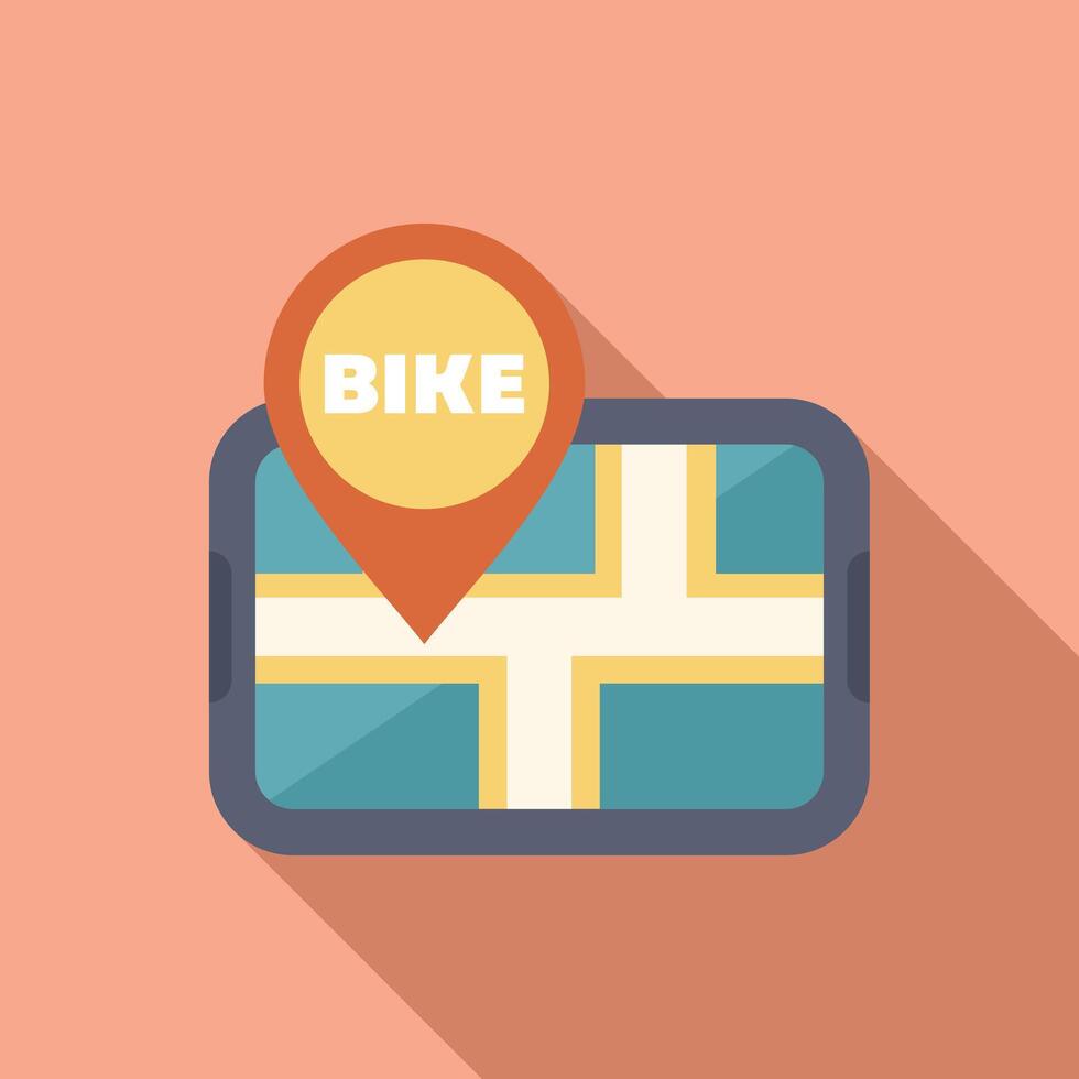 Bike sharing app showing location on a city map on a mobile phone vector