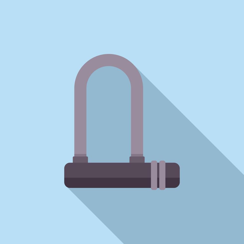 U lock providing security and protection for bicycle vector