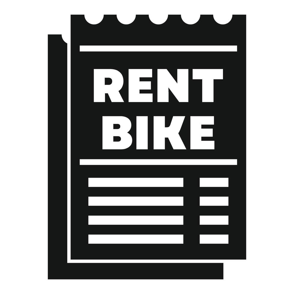 Rent bike contract icon, simple style vector