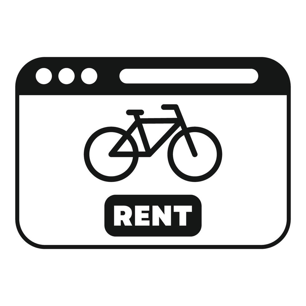 Website page offering bike rental service vector