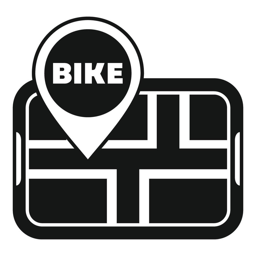 Bike location pin showing on a gps map on a mobile phone vector