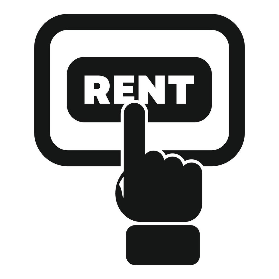 Person clicking rent button on a digital tablet vector