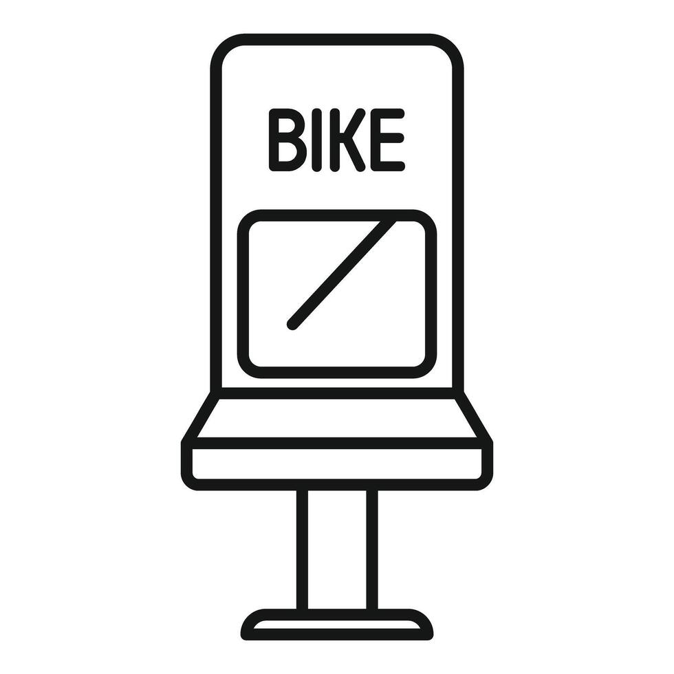 Bike sharing station icon showing a sustainable transportation system vector