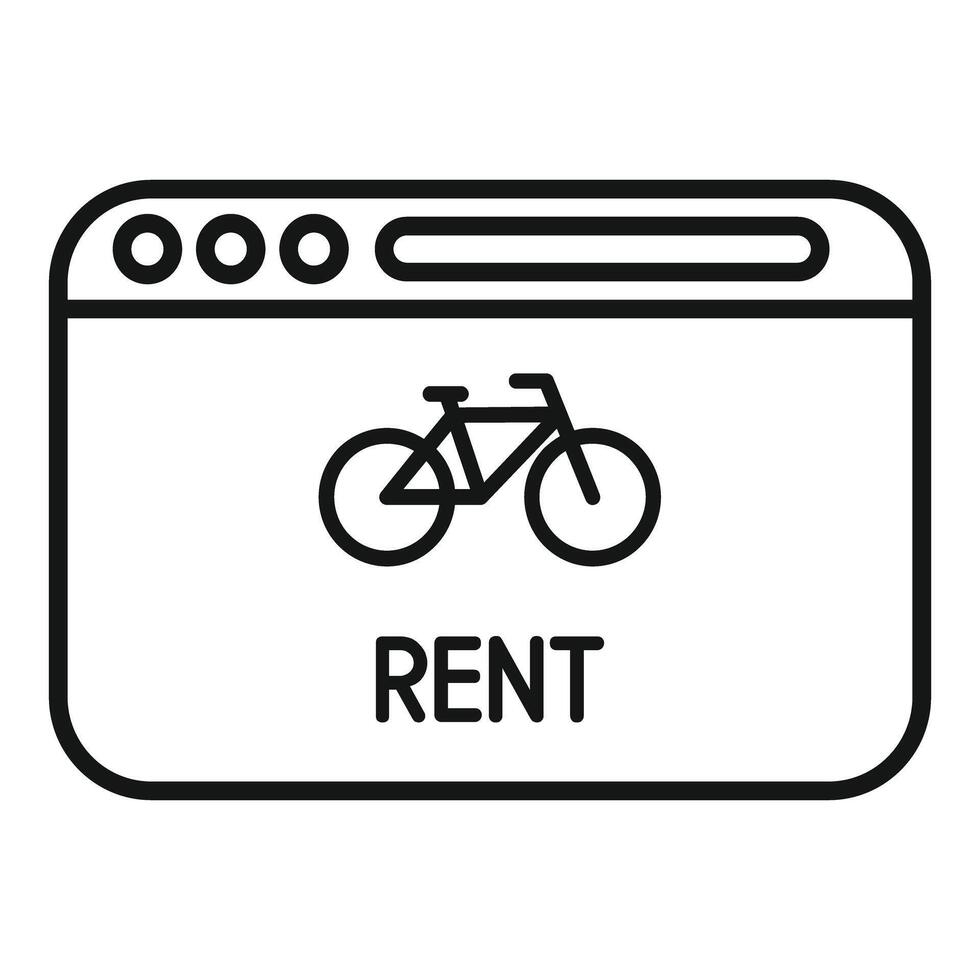 Online bicycle rent service website interface with bike icon vector