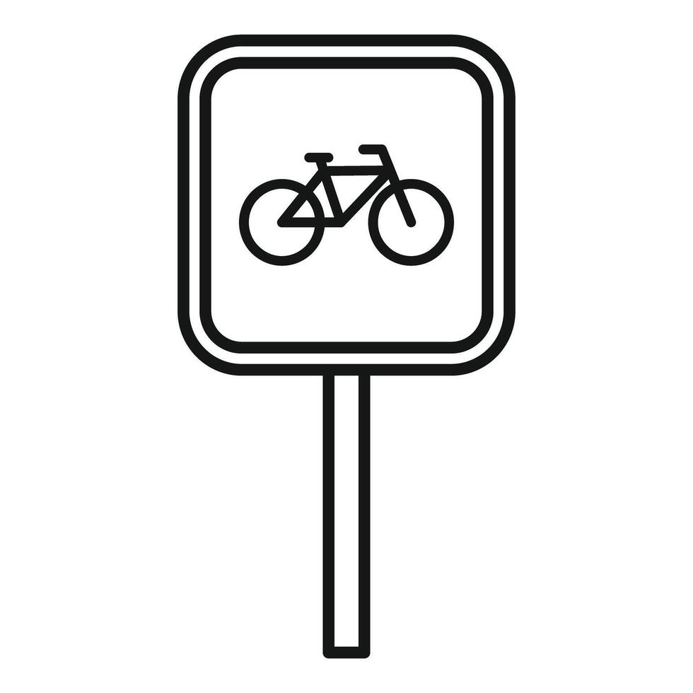 Square bicycle road sign indicating a bike lane or path vector