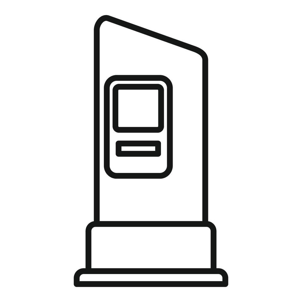 Modern payment terminal standing on the floor vector